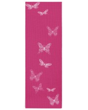Fluttering Butterflies Bright Pink Yoga Mat 24x70 (vertical) front