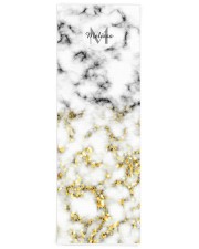 Black and white marble gold sparkle flake Yoga Mat 24x70 (vertical) front