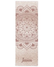 Custom Name Mandala Om Rose Gold Glitter Exercise Yoga Mat 24x70 (vertical) front