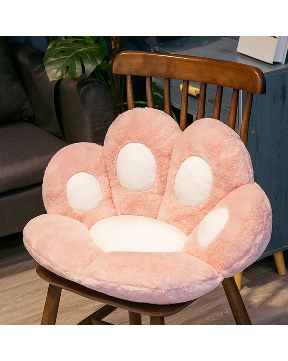 Seat Cushion Cute Cat Paw Chair Cushion Plush Animal Child Sofa Back Pillows Mat Home Sofa Indoor Floor Winter Decor Gi template