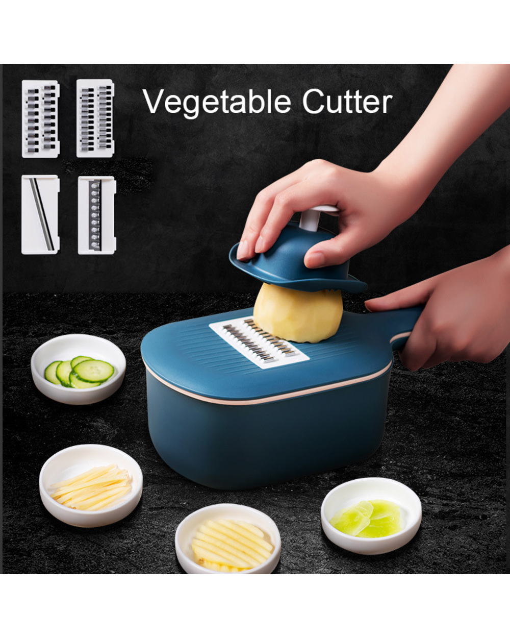 Multifunctional Vegetable Cutter Fruit Slicer Potato Shredder Fruit Cutter With Drain Basket Storage Peeler Kitchen Pee template