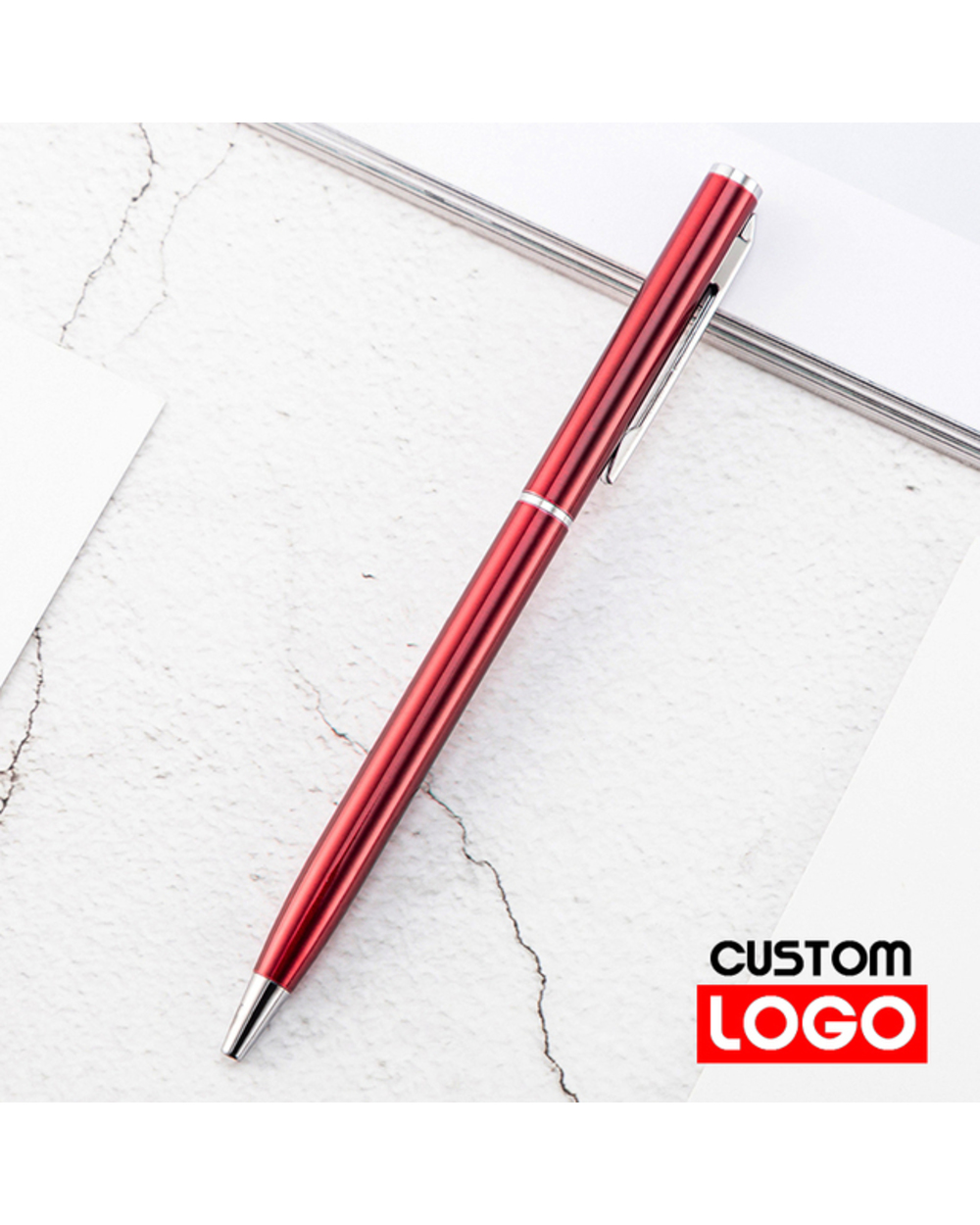 1Pc Diy New Metal Ballpoint Pen Rose Gold Pen Custom Logo Advertising Ballpoint Pen Lettering Engraved Advertising Pen template