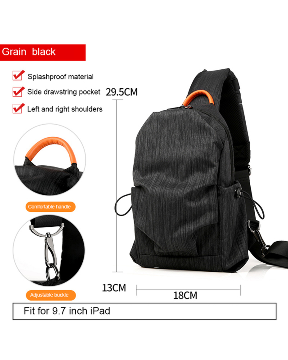 Men Chest Bag Simple Storage Bag Travel Small Camouflage 7.9Inch Ipad E Black Crossbody Shoulder Bag Satchel Hand Bags template