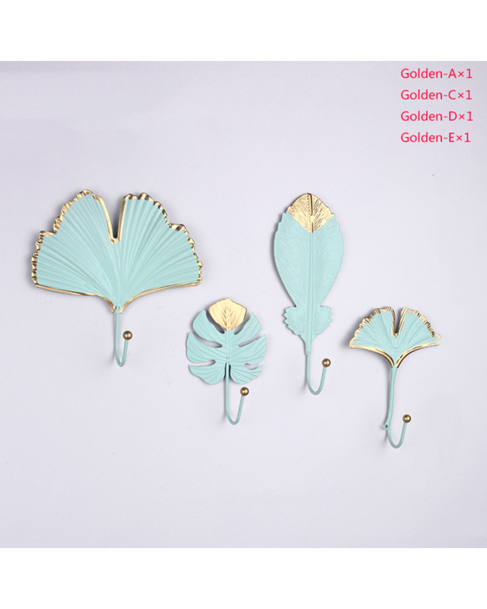 Creative Plant Leaf Golden Wall Hook Aluminum Material Wall Key Holder Wall Decoration Wall Coat Rack Hanger In The Hal template