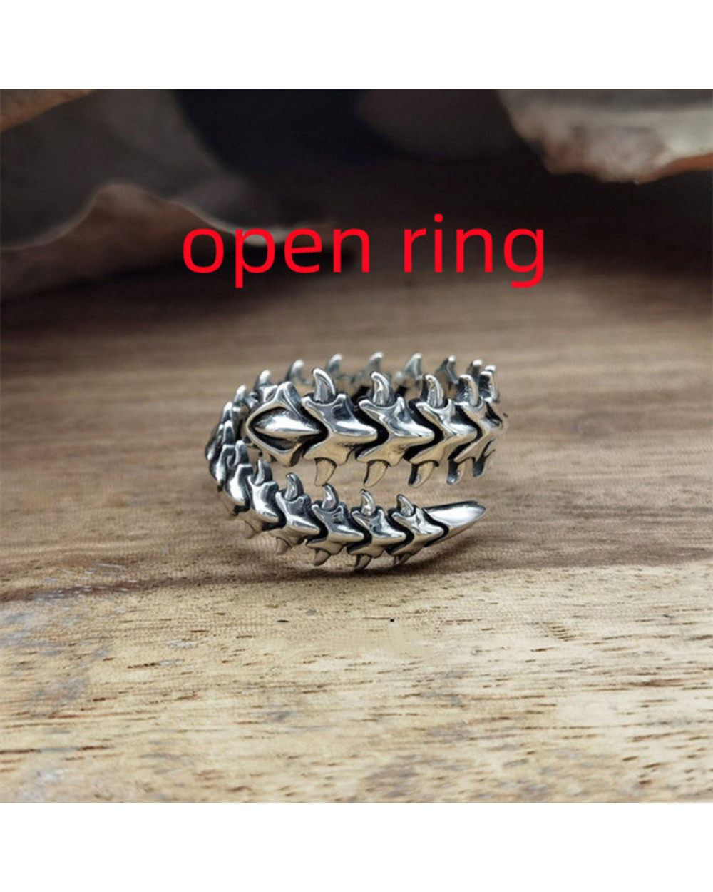 Vintage Gothic Rock Hip Hop Bones Mens Rings For Punk Fish Bone Male Women Universal Ring Dragon Bone Gift Party Jewelry template