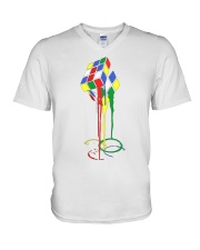 Cubic Meltdown V-Neck T-Shirt front