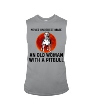 Pitbull Old Woman Sleeveless Tee tile