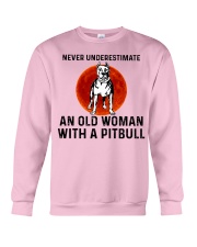 Pitbull Old Woman Crewneck Sweatshirt tile