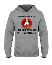 Pitbull Old Woman Hooded Sweatshirt tile