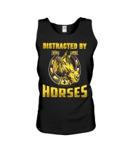 DISTRACTED BY HORSES Funny Equine Design Unisex Tank thumbnail
