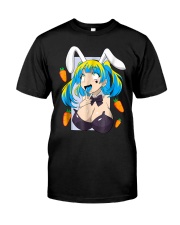 Ahegao shirt anime face rabbit cosplay le Classic T-Shirt front