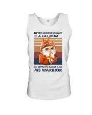 Never underestimate a cat mom Unisex Tank tile