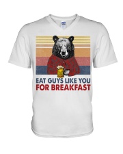 I Eat Guys Like You For Breakfast V-Neck T-Shirt tile