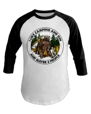 Camping And Gin Baseball Tee tile