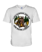 Camping And Gin V-Neck T-Shirt tile