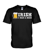 Distressed Irish I had a Beer St Pt Drinking V-Neck T-Shirt tile