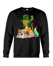 Cat Unicorn Leprechaun St Patricks Day Crewneck Sweatshirt tile