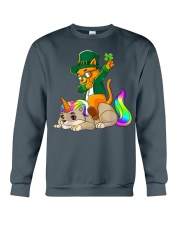 Cat Unicorn Leprechaun St Patricks Day Crewneck Sweatshirt front