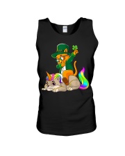 Cat Unicorn Leprechaun St Patricks Day Unisex Tank tile