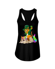 Cat Unicorn Leprechaun St Patricks Day Ladies Flowy Tank tile