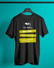 I'M EITHER WITH COWS Classic T-Shirt lifestyle-mens-crewneck-front-3