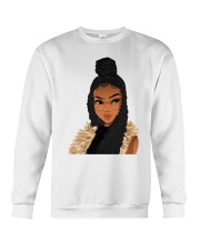 Black Women Art Long Locs And Braids Hairstyle Black Pride Women's Day Crewneck Sweatshirt tile