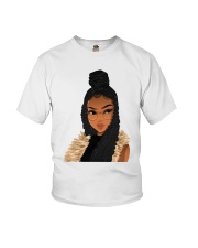 Black Women Art Long Locs And Braids Hairstyle Black Pride Women's Day Youth T-Shirt tile