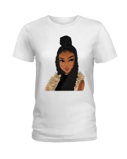 Black Women Art Long Locs And Braids Hairstyle Black Pride Women's Day Ladies T-Shirt tile