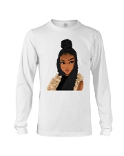 Black Women Art Long Locs And Braids Hairstyle Black Pride Women's Day Long Sleeve Tee tile