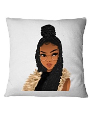 Black Women Art Long Locs And Braids Hairstyle Black Pride Women's Day Square Pillowcase tile