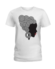 Black Women Line Art Women's Day Ladies T-Shirt tile
