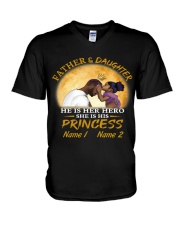 Personalized Father And Daughter Together Princess To Dad Father's Day V-Neck T-Shirt tile