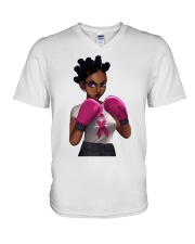 Black Art Are Fighters The Breast Cancer Awareness Month V-Neck T-Shirt tile