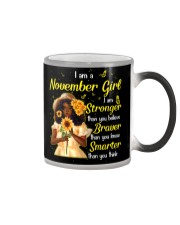 I Am a November Girl Braver Than You Believe Birthday Women's Day Color Changing Mug tile