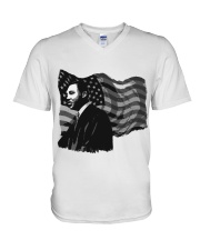 Martin Luther King American Flag Black History Month V-Neck T-Shirt tile