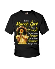 I Am a March Girl Braver Than You Believe Birthday Women's Day Youth T-Shirt tile