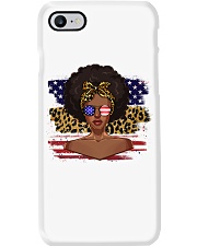 Black Girl Style America Flag Leo Pattern Black Pride Juneteenth Phone Case tile