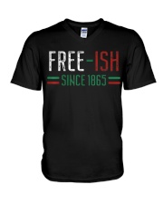 Fre e-ish Since 1865 Juneteenth V-Neck T-Shirt tile