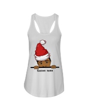 Personalized black men Santa Claus Christmas Day Ladies Flowy Tank tile