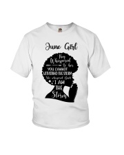 June Girl They Whispered To Her You Cannot Withstand The Storm Birthday Women's Day Youth T-Shirt tile