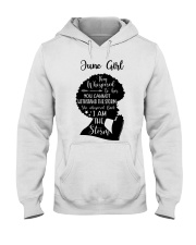 June Girl They Whispered To Her You Cannot Withstand The Storm Birthday Women's Day Hooded Sweatshirt tile