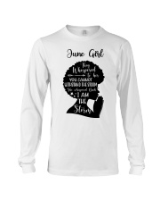 June Girl They Whispered To Her You Cannot Withstand The Storm Birthday Women's Day Long Sleeve Tee tile