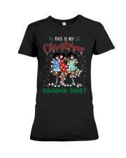 Black Girl Friends This Is My Christmas Pajama Shirt To Friend Christmas Day Premium Fit Ladies Tee tile