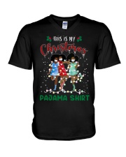 Black Girl Friends This Is My Christmas Pajama Shirt To Friend Christmas Day V-Neck T-Shirt tile