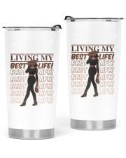 Black Woman Living My Best Life Black Pride Women's Day Glitter Tumbler tile
