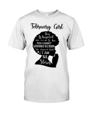 February Girl They Whispered To Her You Cannot Withstand The Storm Birthday Women's Day Premium Fit Mens Tee tile