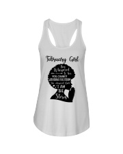 February Girl They Whispered To Her You Cannot Withstand The Storm Birthday Women's Day Ladies Flowy Tank tile