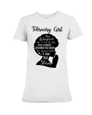 February Girl They Whispered To Her You Cannot Withstand The Storm Birthday Women's Day Premium Fit Ladies Tee tile