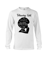 February Girl They Whispered To Her You Cannot Withstand The Storm Birthday Women's Day Long Sleeve Tee tile