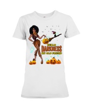 Afro Halloween - Hello Darkness My Friend Premium Fit Ladies Tee tile